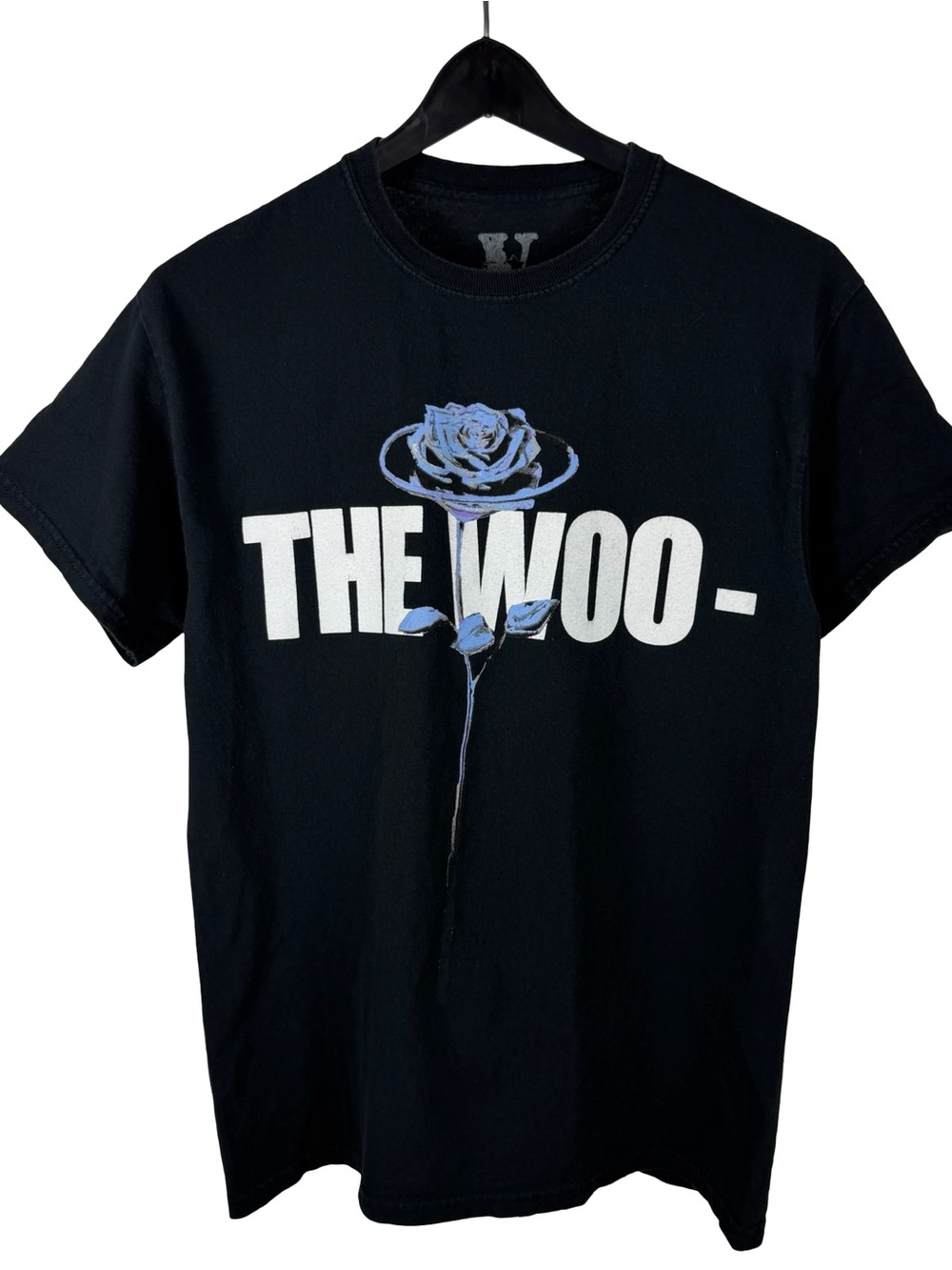 Mens Pop Smoke X VLONE The Woo Streetwear Rap Graphic Black Shirt Size M